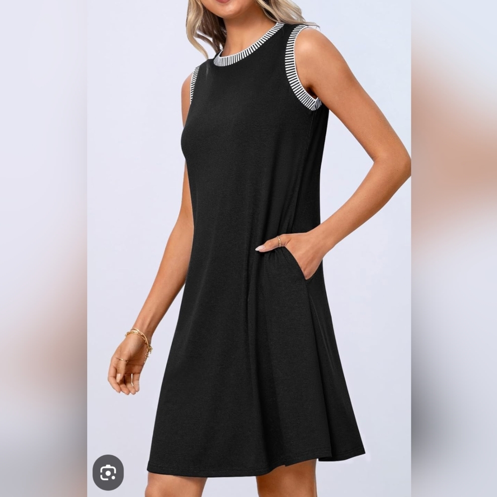 Sleeveless Black Dress Merokeety